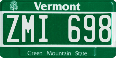 VT license plate ZMI698