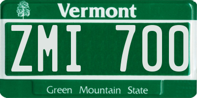VT license plate ZMI700