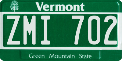 VT license plate ZMI702