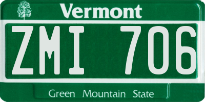 VT license plate ZMI706