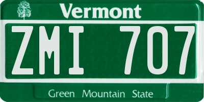 VT license plate ZMI707