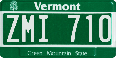 VT license plate ZMI710