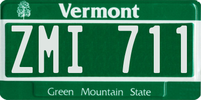 VT license plate ZMI711