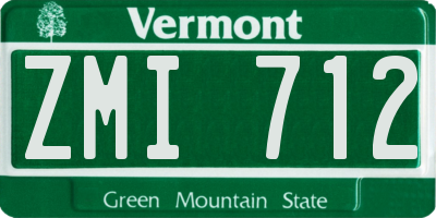 VT license plate ZMI712