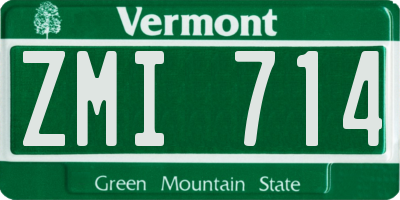 VT license plate ZMI714