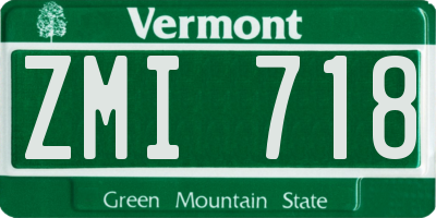 VT license plate ZMI718