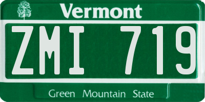 VT license plate ZMI719