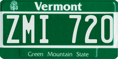 VT license plate ZMI720