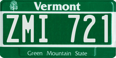 VT license plate ZMI721