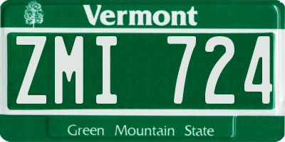 VT license plate ZMI724