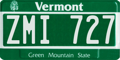 VT license plate ZMI727