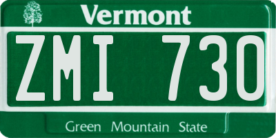 VT license plate ZMI730