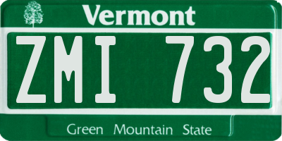 VT license plate ZMI732