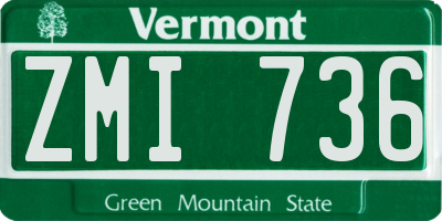VT license plate ZMI736