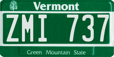 VT license plate ZMI737
