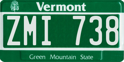 VT license plate ZMI738