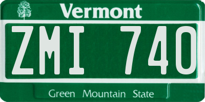 VT license plate ZMI740