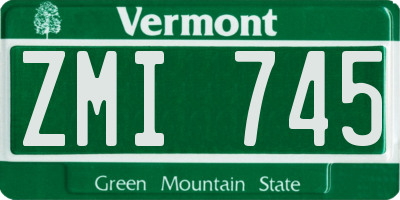 VT license plate ZMI745