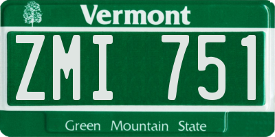 VT license plate ZMI751