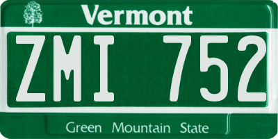 VT license plate ZMI752