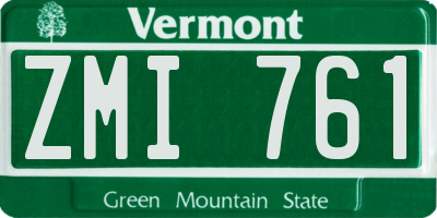 VT license plate ZMI761