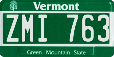 VT license plate ZMI763