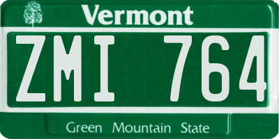 VT license plate ZMI764