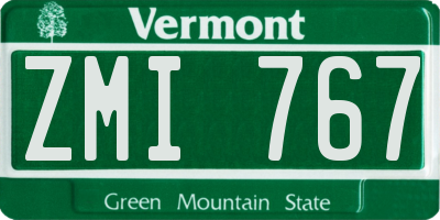 VT license plate ZMI767