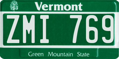 VT license plate ZMI769