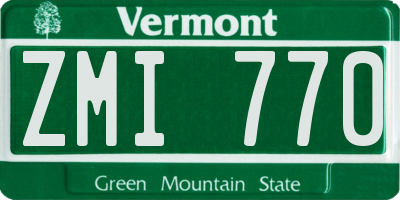 VT license plate ZMI770