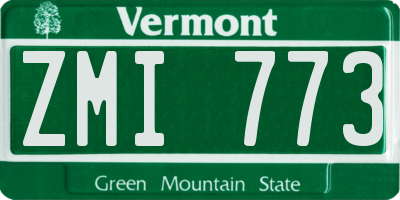 VT license plate ZMI773