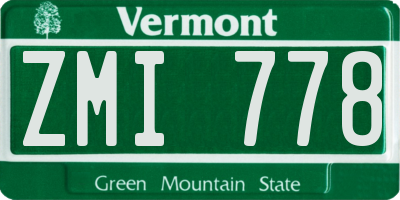 VT license plate ZMI778