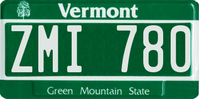 VT license plate ZMI780