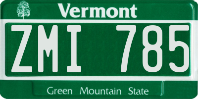 VT license plate ZMI785