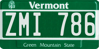 VT license plate ZMI786