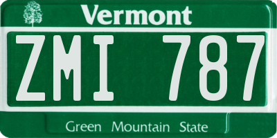 VT license plate ZMI787