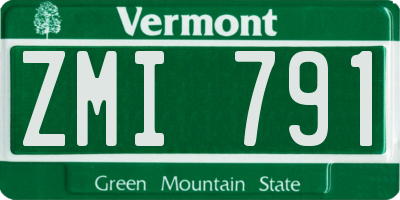 VT license plate ZMI791