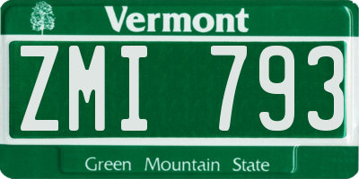 VT license plate ZMI793