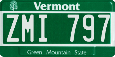 VT license plate ZMI797