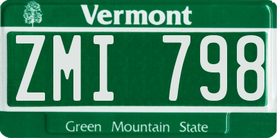 VT license plate ZMI798