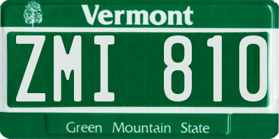 VT license plate ZMI810
