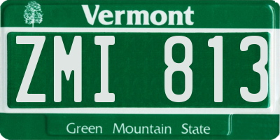 VT license plate ZMI813