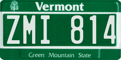 VT license plate ZMI814