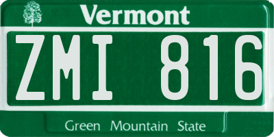 VT license plate ZMI816