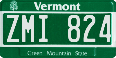 VT license plate ZMI824