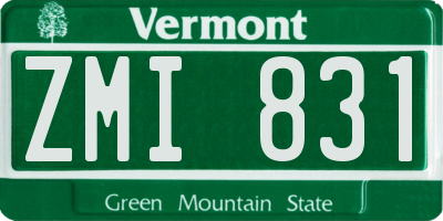 VT license plate ZMI831