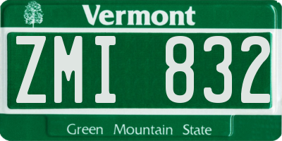 VT license plate ZMI832