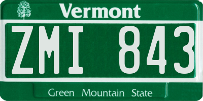VT license plate ZMI843