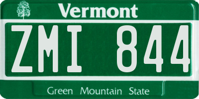 VT license plate ZMI844