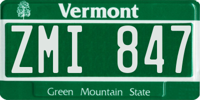 VT license plate ZMI847